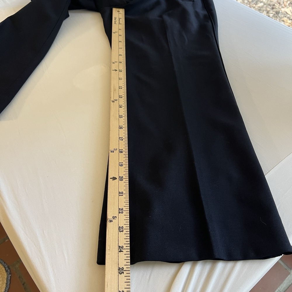 J Crew Navy Sailor Nautical Cropped Wool Blend Wide Leg Pant Gold Button Size 10 - Picture 10 of 11